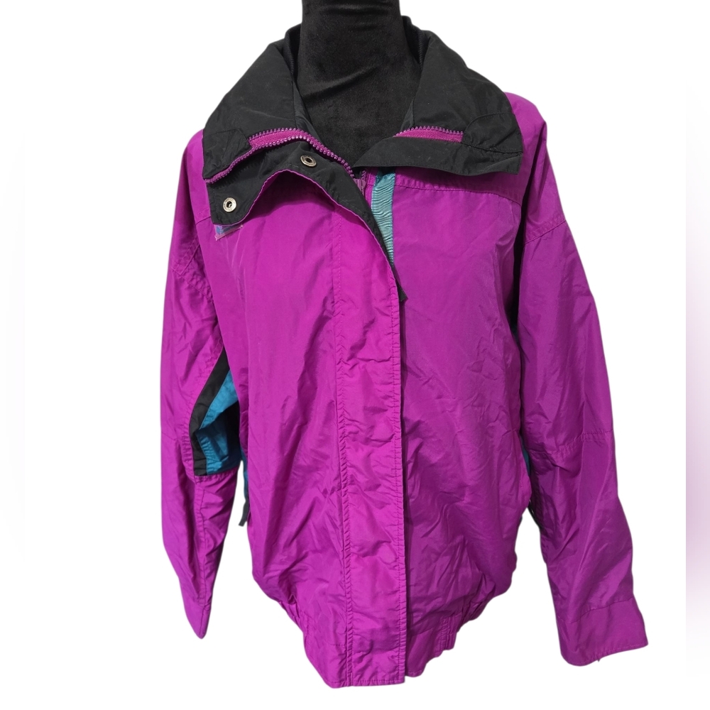 Columbia Bugaboo Purple Radial Sleeve L Winter Waterproof Ski Jacket EUC